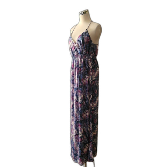 Cynthia Rowley Blue Purple Front Wrap Maxi Dress Size M - Picture 2 of 7